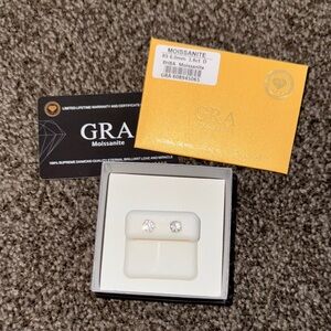 Moissanite Stud Earrings 1.6ct Gold backs, screw on backs